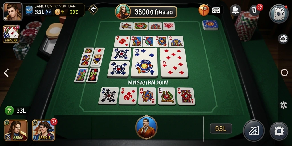 Tampilan gameplay 33L dengan pemain menikmati permainan Domino.