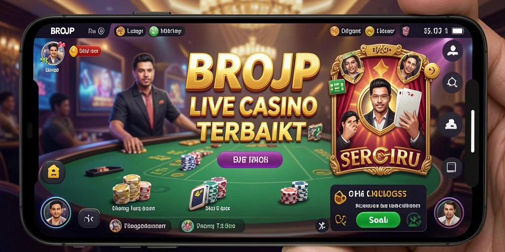 Screenshot gameplay <strong>BROJP</strong> menampilkan dealer langsung yang siap melayani pemain.