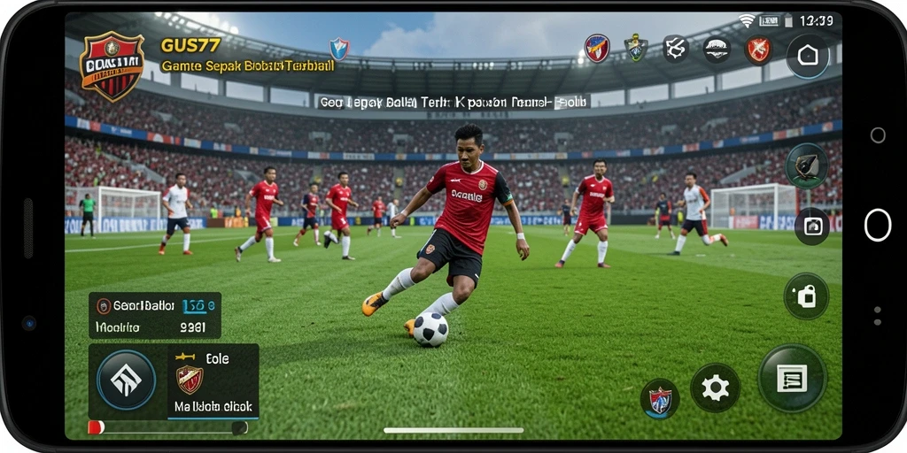 Tampilan gameplay GUS77 yang menampilkan aksi sepak bola seru.