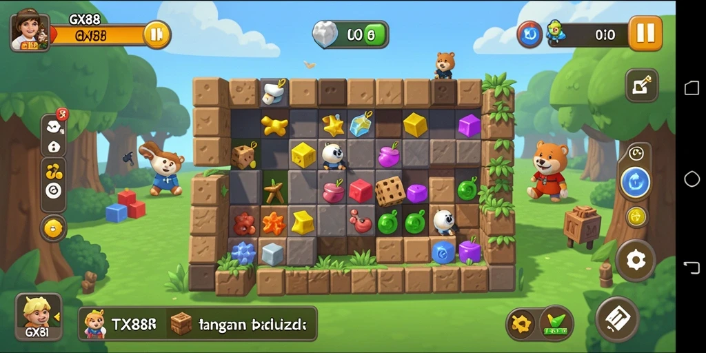 Tampak seru gameplay GX88 dengan berbagai tantangan Puzzle.