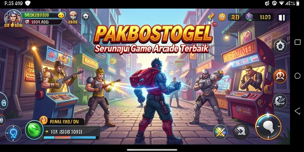 Tangkapan layar permainan PAKBOSTOGEL yang menampilkan keseruan gameplay Arcade.
