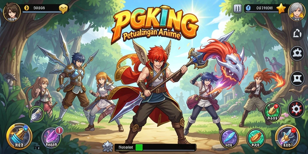 Tampilan menakjubkan dari gameplay <strong>PGKING</strong> yang penuh aksi dan karakter anime.