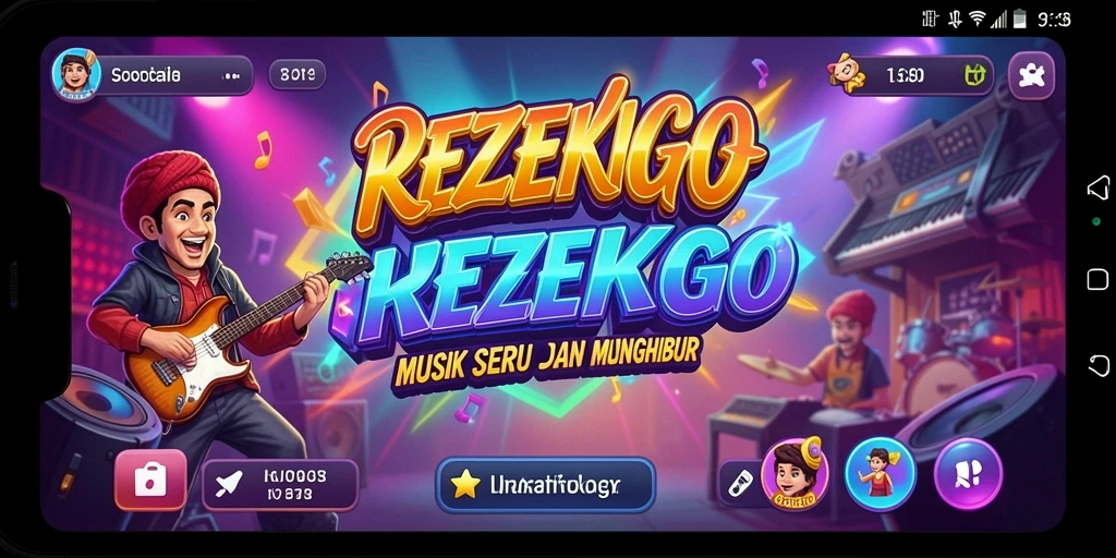 Screenshot gameplay REZEKIGO menampilkan aksi seru dalam bermain musik.
