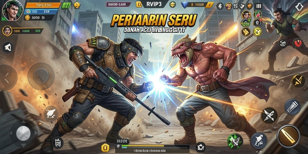 Tampilan gameplay spektakuler dalam pertarungan seru di RVIP3.